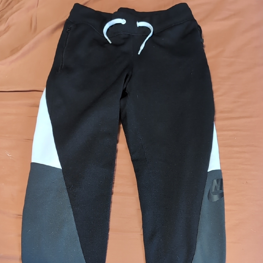 Nike Black and Gray Track Pants with Tapered Fit